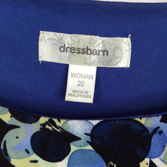 Dress Barn Sheath Dress Women's Plus Size 20 Blue Green Black Stretch Cap Sleeve - Picture 6 of 7